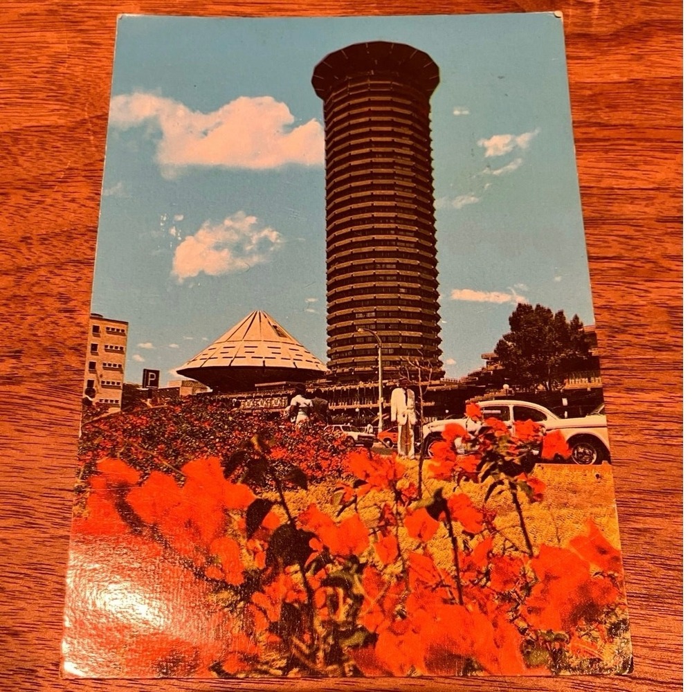 Vintage Nairobi Kenya Kenyatta Conference Centre Postcard Posted 1983